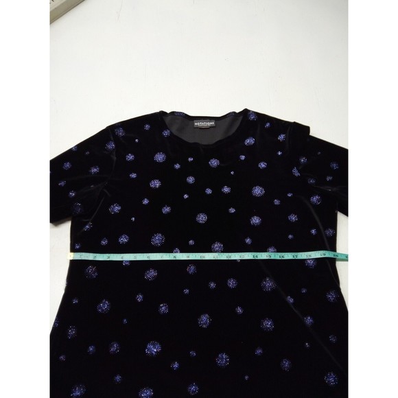 VTG Notations Clothing Co. Black Velvet 3 PC. Suit Snowflake Top Size Large - Picture 3 of 11